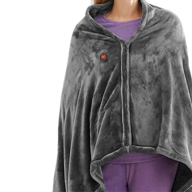Office Wearable USB Electric Heated Blanket Washable Body Warmer Blanket Home 5v 3 Heated Level Throw Blanket 9 Heated Areas😍