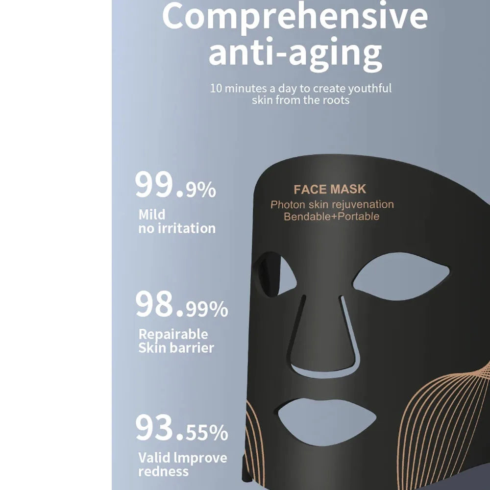 Red Light therapy Mask 460nm 660nm 850nm LED Beauty Devices Face Instrument Rejuvenation Skin Anti Aging Wrinkle Skin Repair😍