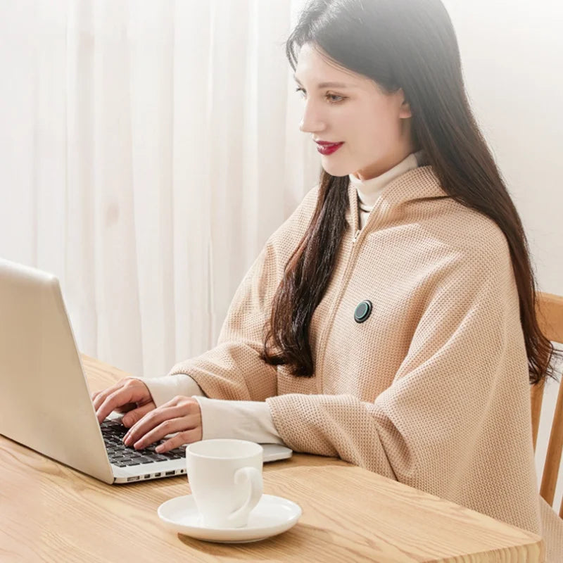 Office Wearable USB Electric Heated Blanket Washable Body Warmer Blanket Home 5v 3 Heated Level Throw Blanket 9 Heated Areas😍