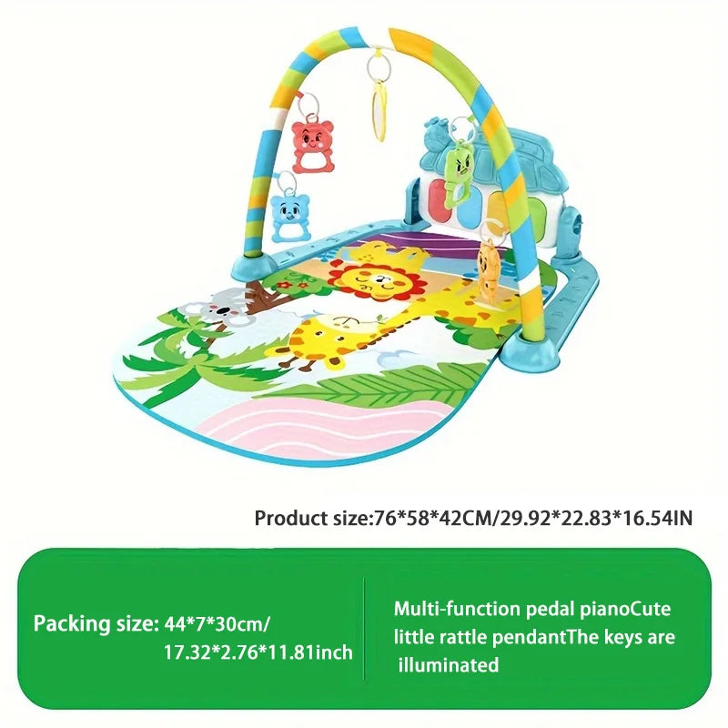 Baby fitness stand toy, newborn baby music, pedal piano, crawling mat, baby toy😍