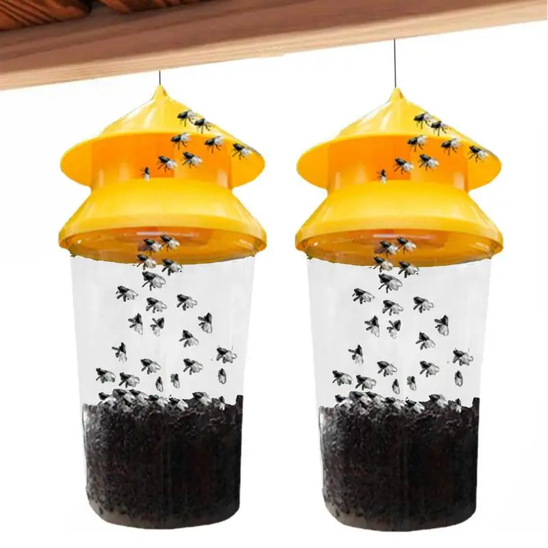 2pcs Reusable Fly Traps Fly Bait Bags Catchers Outdoor Firm Reliable Flytraps for Pastures Orchards Barns Farms Gardens Stables😍