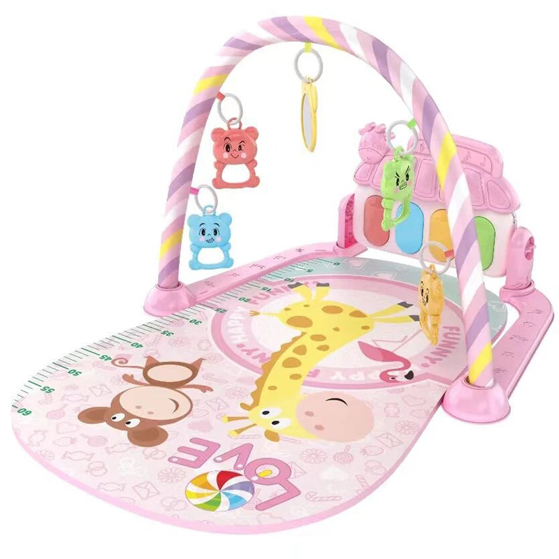 Baby fitness stand toy, newborn baby music, pedal piano, crawling mat, baby toy😍