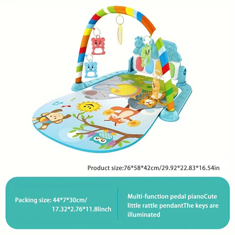 Baby fitness stand toy, newborn baby music, pedal piano, crawling mat, baby toy😍