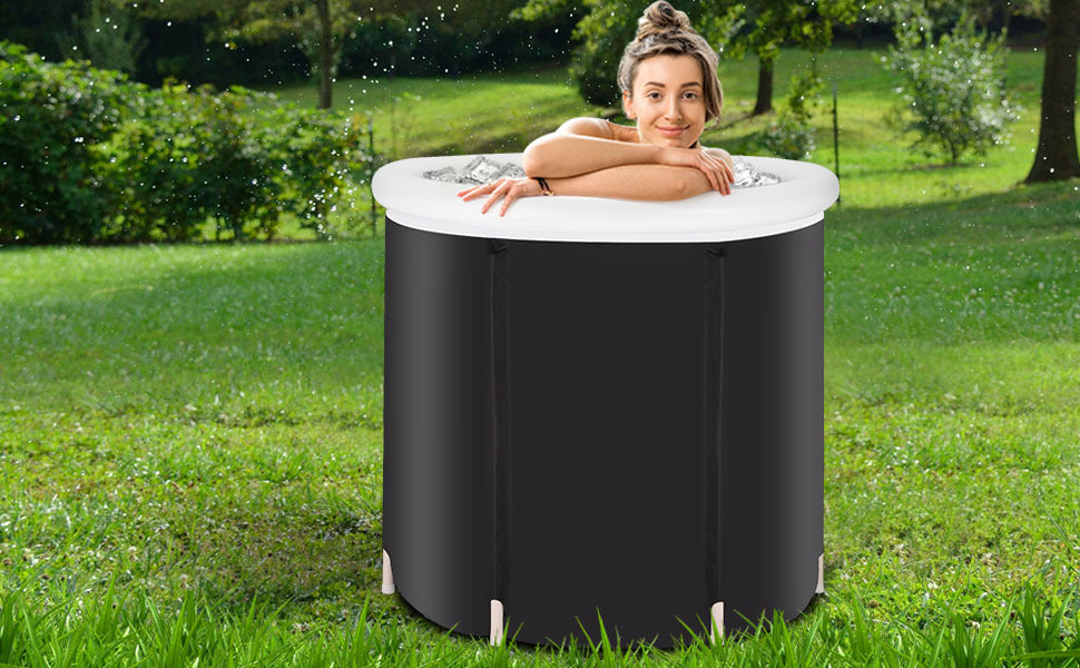Recovery Ice Tub Foldable Bathtub Outdoor Portable Cold Water Therapy Tub Fitness Rehab Ice Tub For Athletes Long Lasting Insulated Ice Tub, Spa Soaking Bucket😍