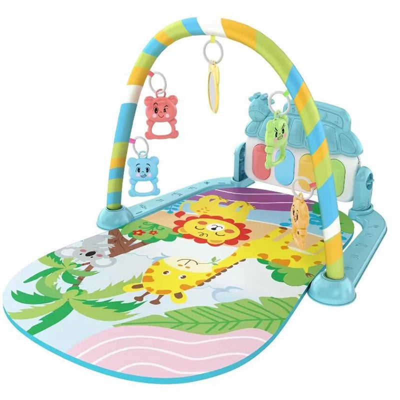 Baby fitness stand toy, newborn baby music, pedal piano, crawling mat, baby toy😍