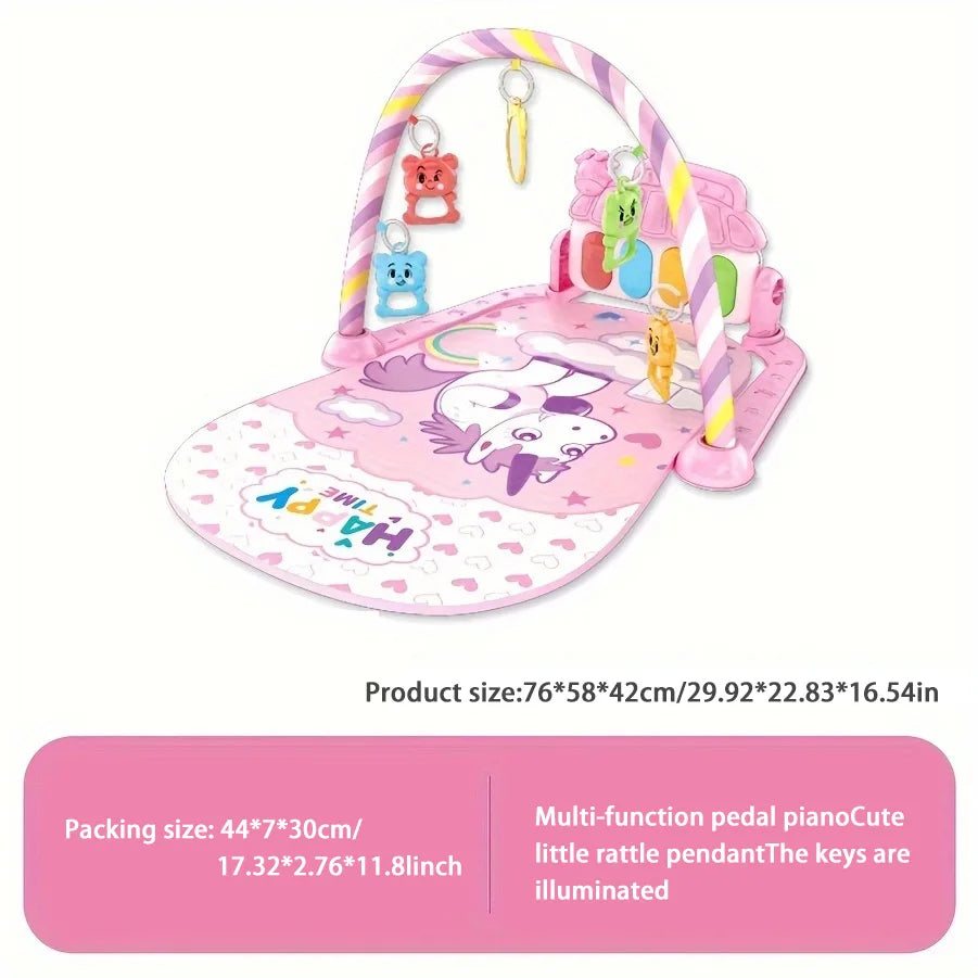 Baby fitness stand toy, newborn baby music, pedal piano, crawling mat, baby toy😍