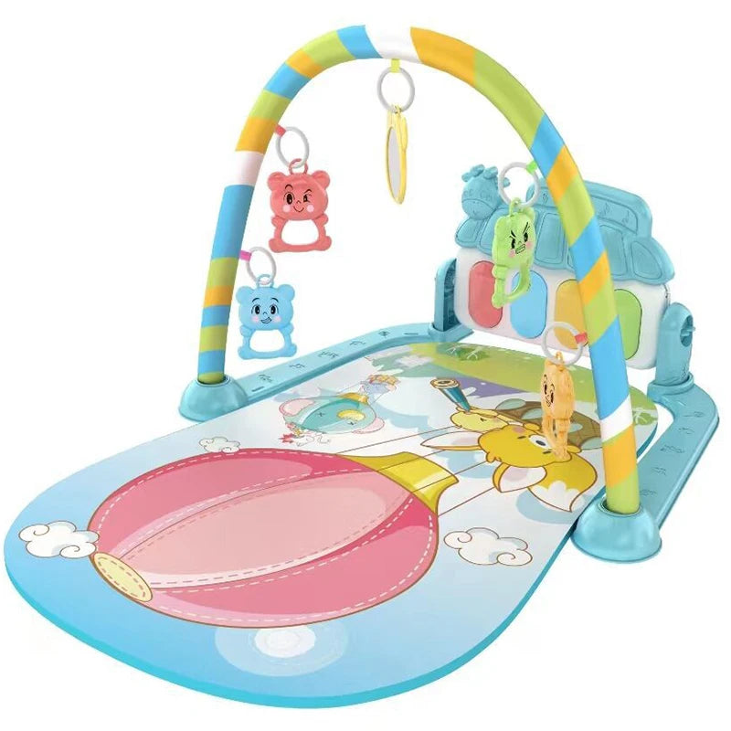 Baby fitness stand toy, newborn baby music, pedal piano, crawling mat, baby toy😍