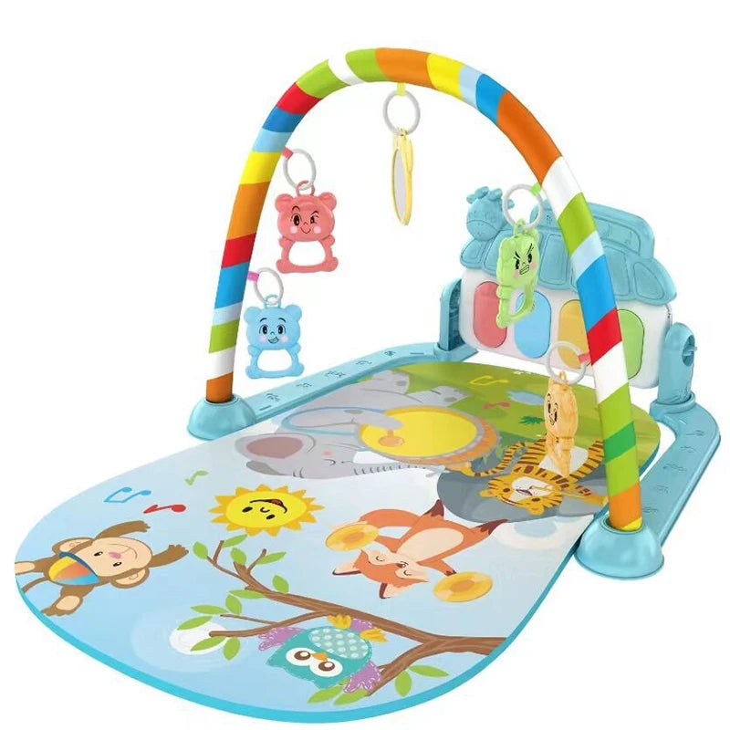 Baby fitness stand toy, newborn baby music, pedal piano, crawling mat, baby toy😍