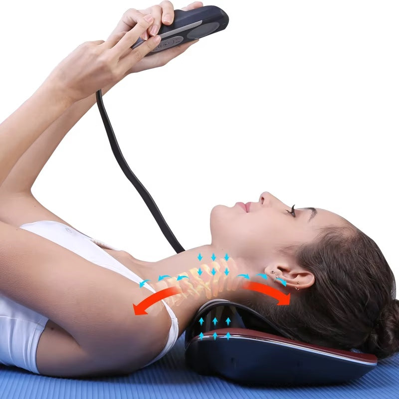 Electric Heat Therapy Massage Products Cervical Massager Traction Machine Pillow For Neck And Shoulder Massage😍